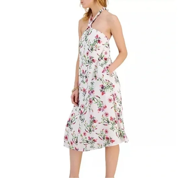 INC Women’s Printed Halter Neck Floral Midi Dress size Medium NWT - Picture 3 of 10